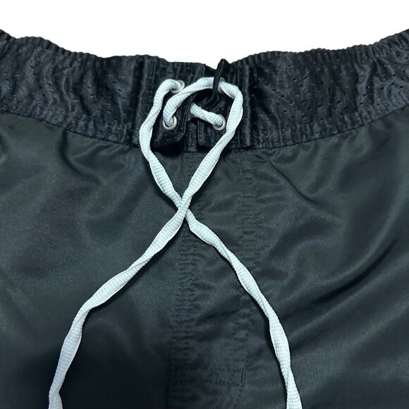 Vintage Nike Men’s XL Swim Trunks Black White Y2K Swoosh Logo - Picture 7 of 10